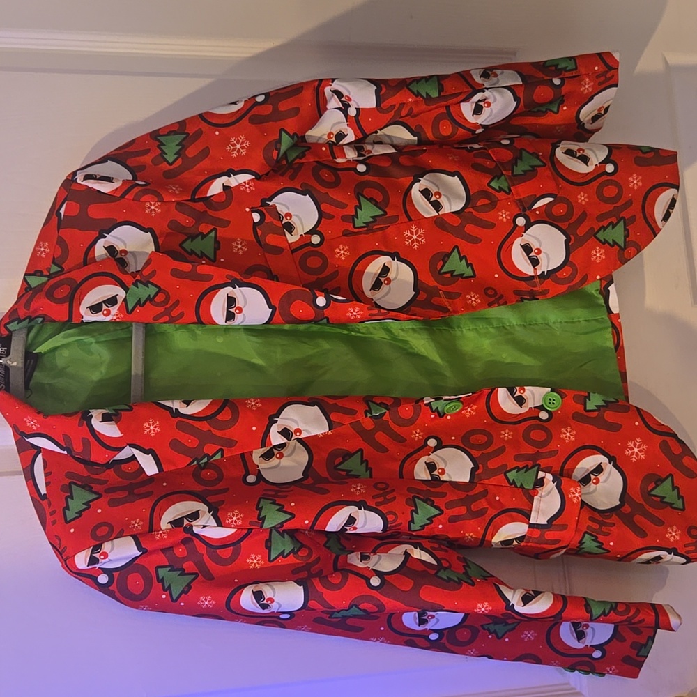 Santa Claus Kids Costume Blazer - Red and Green